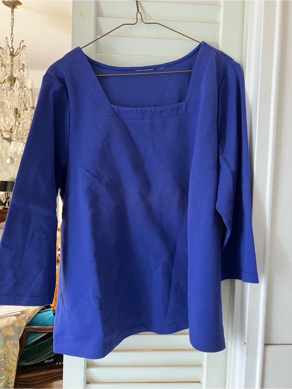 Classic Square-Neck Women's Top in Royal Blue
